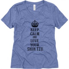 Ladies Relaxed Fit Super Soft Triblend V-Neck Tee