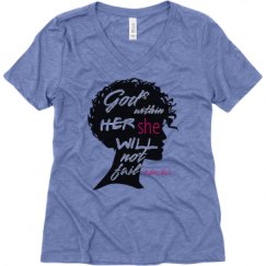 Ladies Relaxed Fit Super Soft Triblend V-Neck Tee