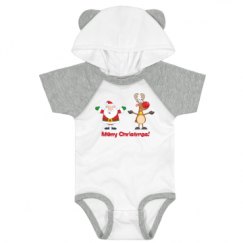 Infant Hooded Raglan Bodysuit with Ears