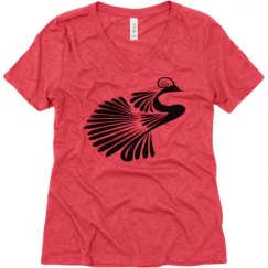 Ladies Relaxed Fit Super Soft Triblend V-Neck Tee