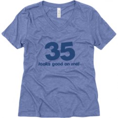 Ladies Relaxed Fit Super Soft Triblend V-Neck Tee