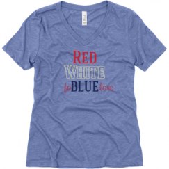 Ladies Relaxed Fit Super Soft Triblend V-Neck Tee