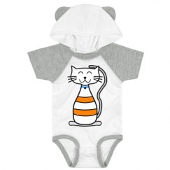 Infant Hooded Raglan Bodysuit with Ears