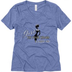 Ladies Relaxed Fit Super Soft Triblend V-Neck Tee