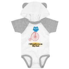 Infant Hooded Raglan Bodysuit with Ears