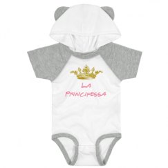 Infant Hooded Raglan Bodysuit with Ears