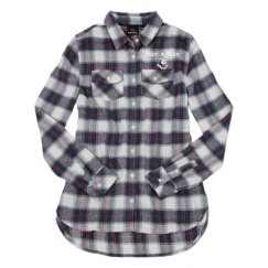 Ladies Long Sleeve Plaid Flannel Shirt