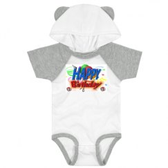 Infant Hooded Raglan Bodysuit with Ears