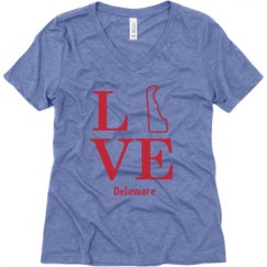 Ladies Relaxed Fit Super Soft Triblend V-Neck Tee