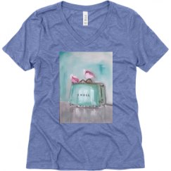 Ladies Relaxed Fit Super Soft Triblend V-Neck Tee