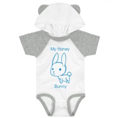 Infant Hooded Raglan Bodysuit with Ears