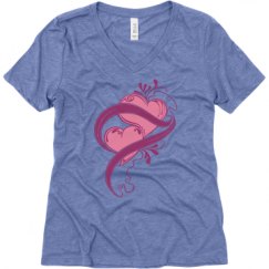 Ladies Relaxed Fit Super Soft Triblend V-Neck Tee