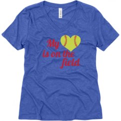 Ladies Relaxed Fit Super Soft Triblend V-Neck Tee