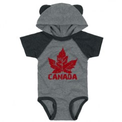 Infant Hooded Raglan Bodysuit with Ears