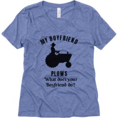 Ladies Relaxed Fit Super Soft Triblend V-Neck Tee