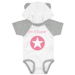 Infant Hooded Raglan Bodysuit with Ears