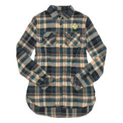 Ladies Long Sleeve Plaid Flannel Shirt