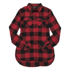 Ladies Long Sleeve Plaid Flannel Shirt