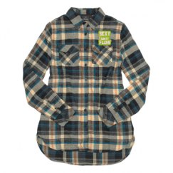 Ladies Long Sleeve Plaid Flannel Shirt