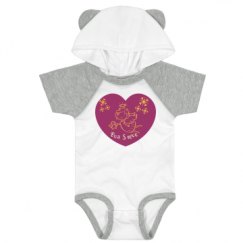 Infant Hooded Raglan Bodysuit with Ears