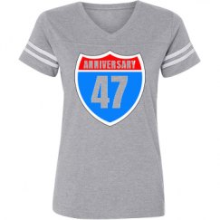 Ladies Relaxed Fit Vintage Sports Tee