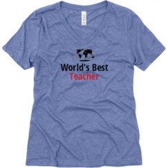 Ladies Relaxed Fit Super Soft Triblend V-Neck Tee