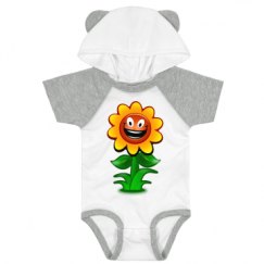 Infant Hooded Raglan Bodysuit with Ears