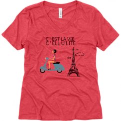 Ladies Relaxed Fit Super Soft Triblend V-Neck Tee