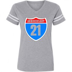 Ladies Relaxed Fit Vintage Sports Tee