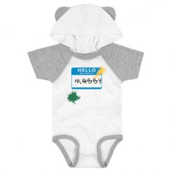 Infant Hooded Raglan Bodysuit with Ears