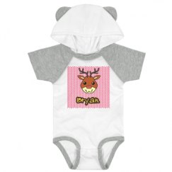 Infant Hooded Raglan Bodysuit with Ears