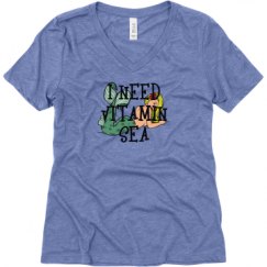 Ladies Relaxed Fit Super Soft Triblend V-Neck Tee