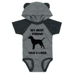 Infant Hooded Raglan Bodysuit with Ears