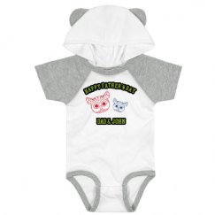 Infant Hooded Raglan Bodysuit with Ears