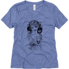 Ladies Relaxed Fit Super Soft Triblend V-Neck Tee