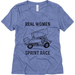 Ladies Relaxed Fit Super Soft Triblend V-Neck Tee