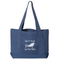 Seaside Cotton Canvas Pigment-Dyed Boat Tote Bag