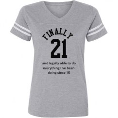 Ladies Relaxed Fit Vintage Sports Tee