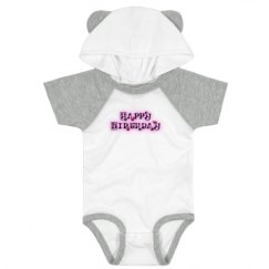 Infant Hooded Raglan Bodysuit with Ears