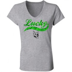 Ladies Slim Fit V-Neck Jersey Tee