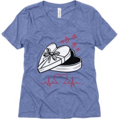 Ladies Relaxed Fit Super Soft Triblend V-Neck Tee