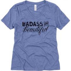 Ladies Relaxed Fit Super Soft Triblend V-Neck Tee