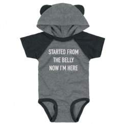 Infant Hooded Raglan Bodysuit with Ears