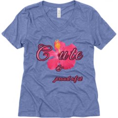 Ladies Relaxed Fit Super Soft Triblend V-Neck Tee