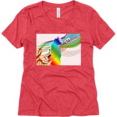 Ladies Relaxed Fit Super Soft Triblend V-Neck Tee