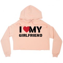 Ladies Relaxed Fit Cropped Fleece Hoodie