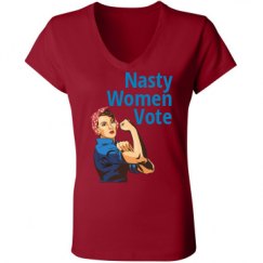 Ladies Slim Fit V-Neck Jersey Tee