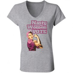 Ladies Slim Fit V-Neck Jersey Tee