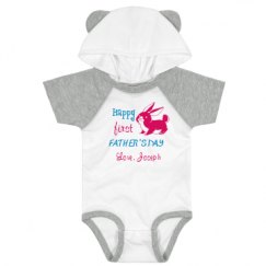 Infant Hooded Raglan Bodysuit with Ears