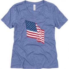 Ladies Relaxed Fit Super Soft Triblend V-Neck Tee